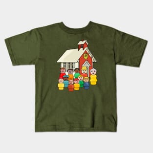 Schoolhouse Class Photo Kids T-Shirt